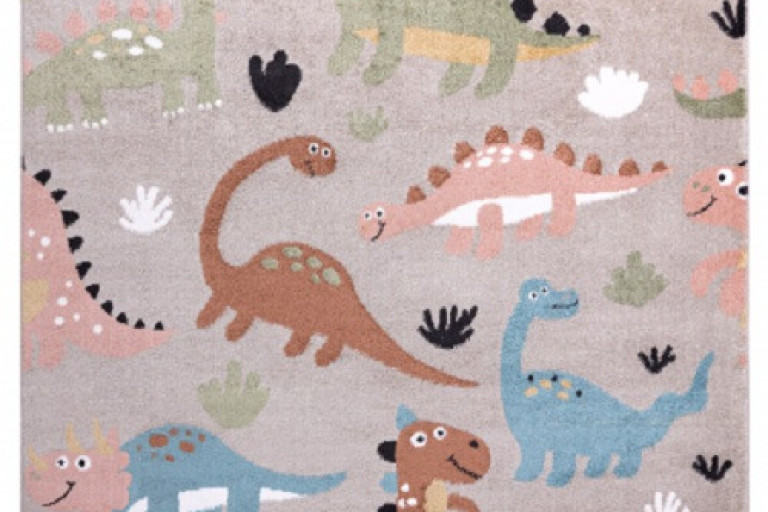 Dětský kusový koberec Fun Dino beige
