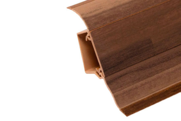 Obvodová soklová lišta plastová Döllken SLK 50 - W278 Afzelia tmavá (pro PVC a vinyl) -250cm