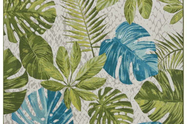 Kusový koberec Flair 105617 Tropical Leaves Turqouise Green – na ven i na doma