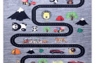 Dětský kusový koberec Bambino 2092 Streets cars anthracite