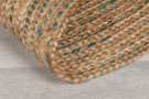 Kusový koberec Capri Jute Natural/Blue kruh