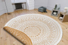 Kusový koberec Twin-Wendeteppiche 105797 Ochre kruh – na ven i na doma
