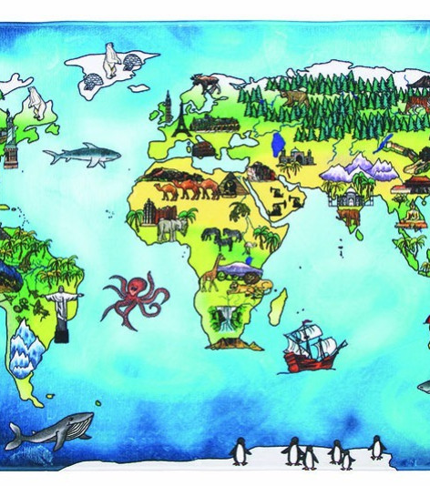 Kusový koberec World Map