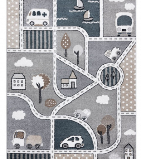 Dětský kusový koberec Fun Strade grey