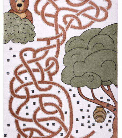 Dětský kusový koberec Fun Honey with Bear cream